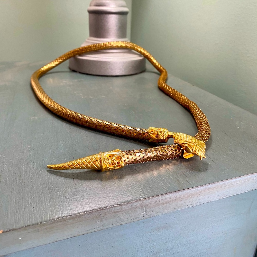 Vintage Gold Metal Snake Belt (circa 1980s)